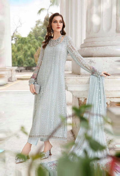 SOFT CHIFFON HEAVILY EMBROIDERY DRESS 3 PIECE Unstitched