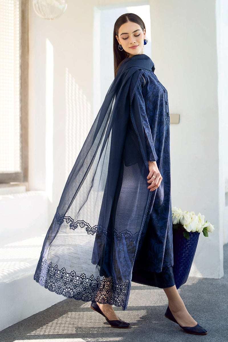 EMBROIDERED PRINTED LAWN NAVI BLUE TS-544
