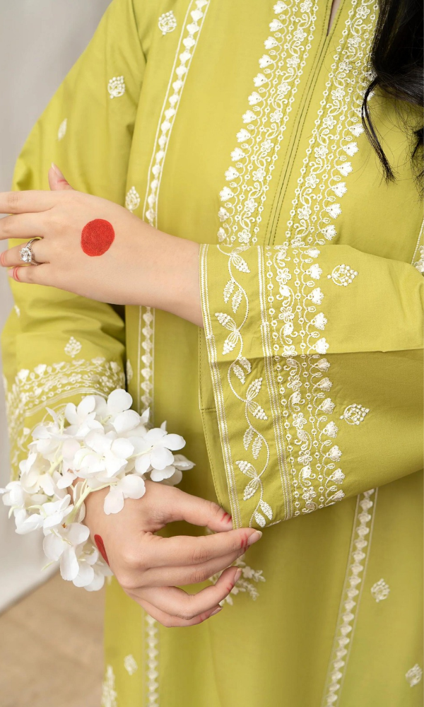 URGE - 3PC Embroidered Lawn Suit - Code 2344