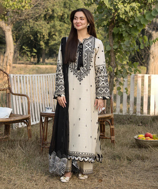 Lawn-3PC Embroidered Shirt with Bamber Embroidered Dupatta-TK1354