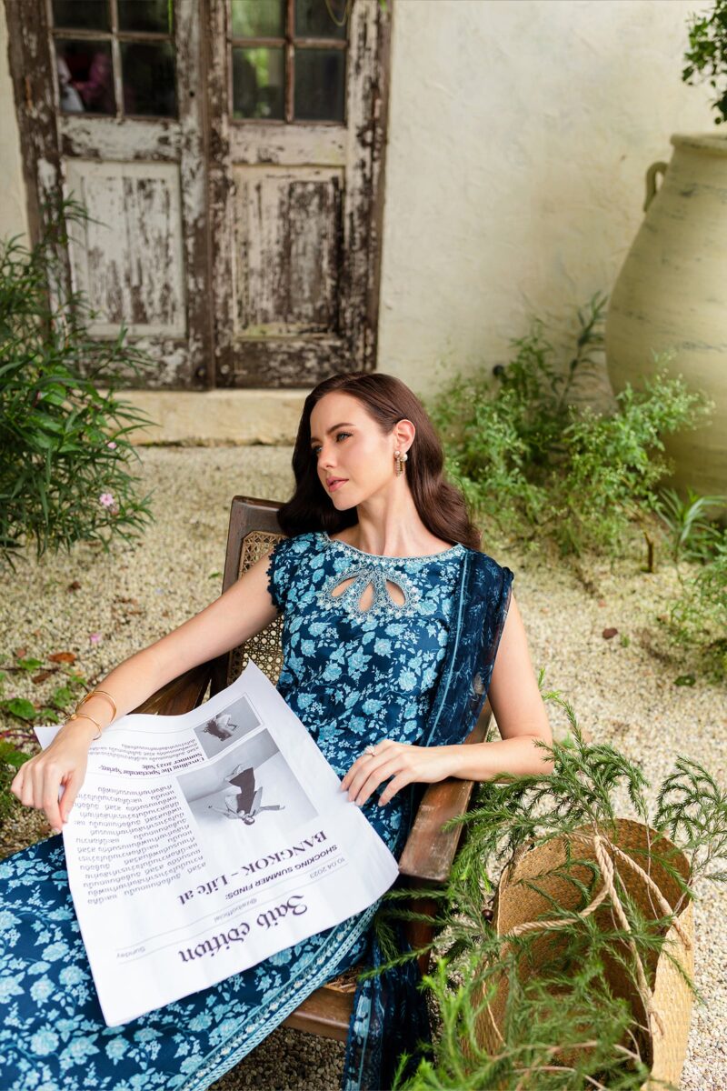 Design Your Dream Eid Outfit with Our Printed Luxury Unstitched Fabrics | NEL-23629