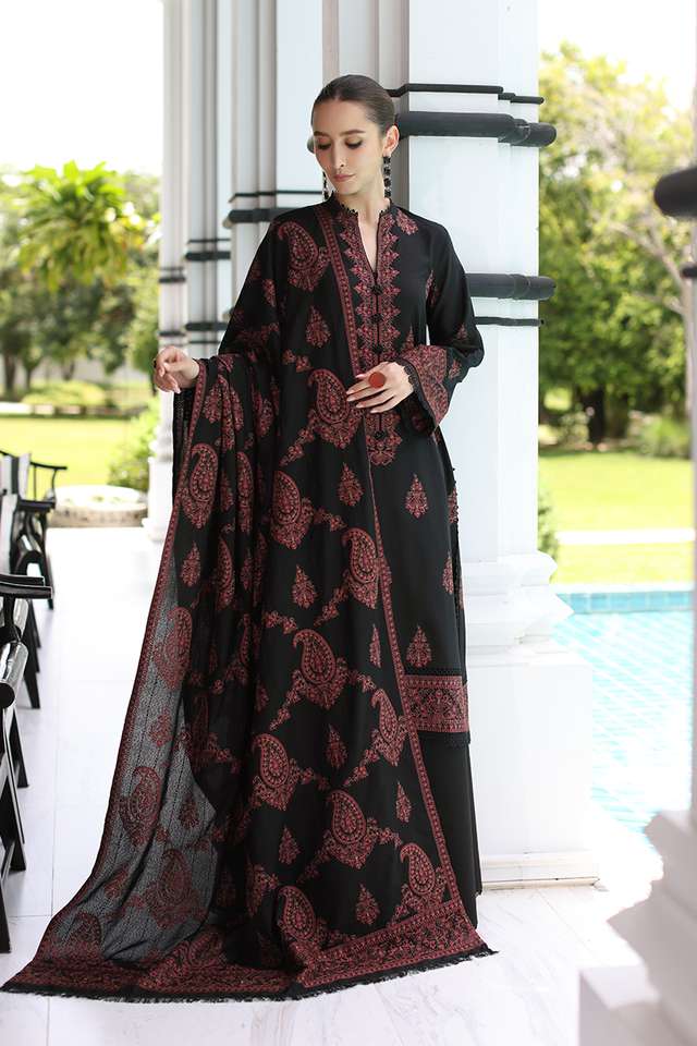 3PC Embroidered Lawn Suit with Heavy Embroidered Shawal -SK1965