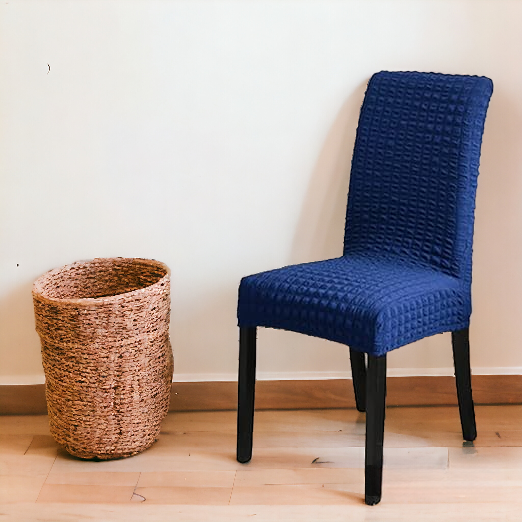 Bubble Style Fitted Dining Chair Cover | Navy Blue Color  | For Weddings, Dining Rooms, Offices, Banquets, And Home Decor
