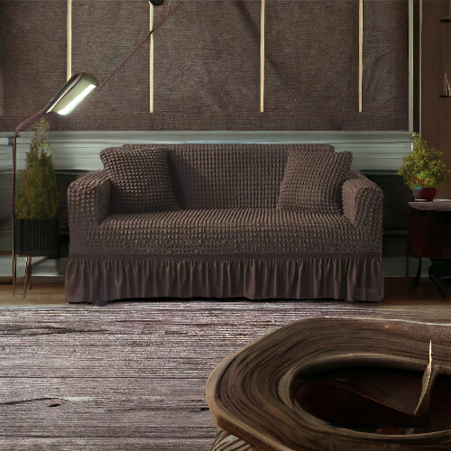 Bubble Style Frill Sofa Cover | Grey Color