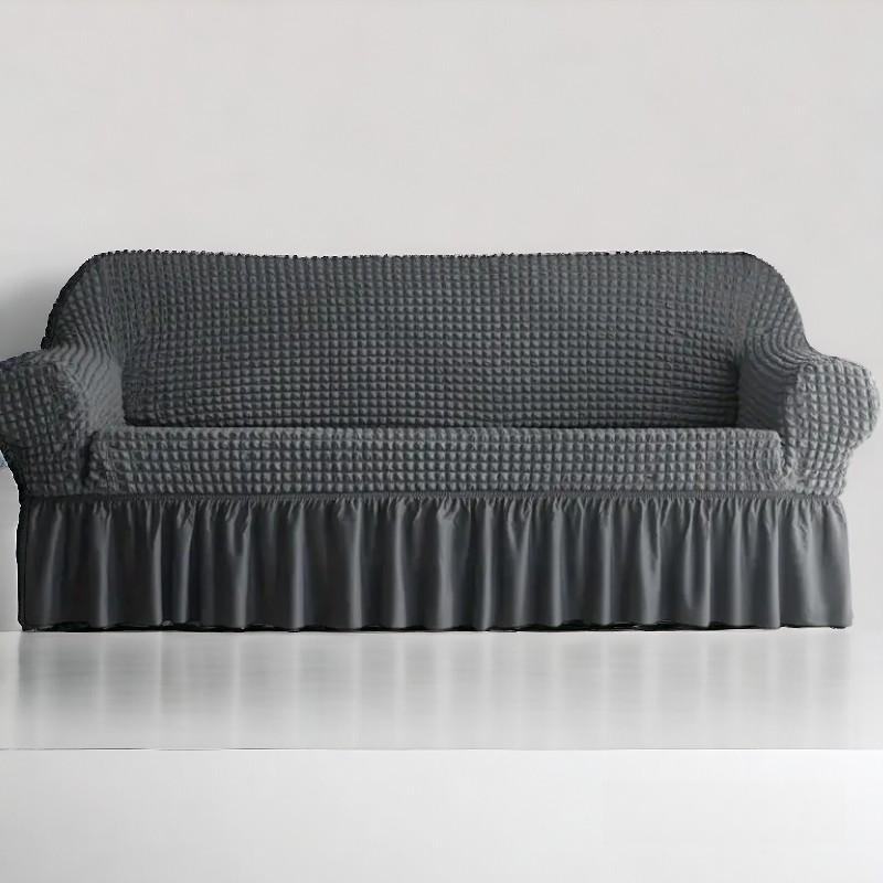 Bubble Style Frill Sofa Cover | Grey Color