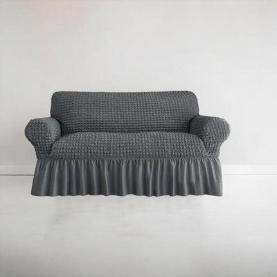 Bubble Style Frill Sofa Cover | Grey Color