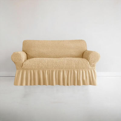 Bubble Style Frill Sofa Cover | Skin Golden Color