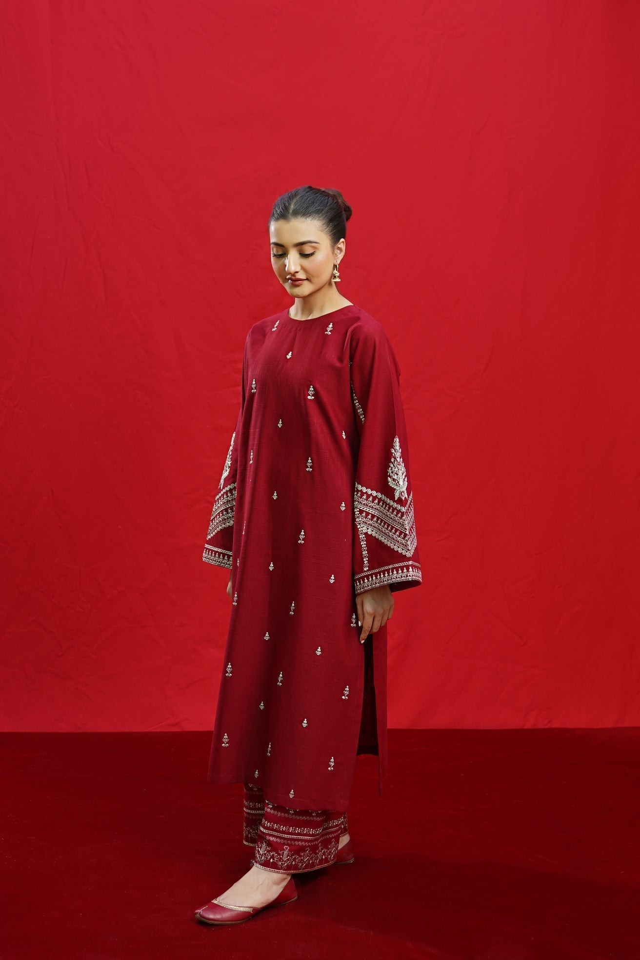 ELKA 3Pc Lawn Unstitched Embraided