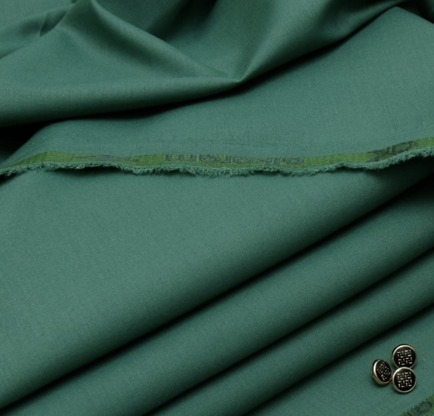 Sea Green Malai Wash & Wear Unstitched Suit (For Season) HF-04