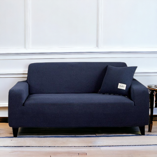 Micro Mesh Fitted Sofa Cover | Navy Blue Color
