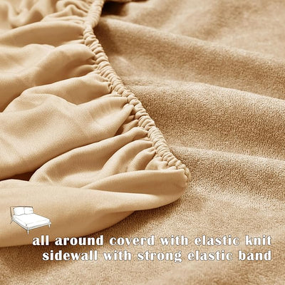 Terry Cotton Ultra Soft Waterproof Mattress Protector | Copper Color | for Kids Adults | Washable Hypoallergenic Mattresses Cover Fit Up To 6-12 inch Deep Pocket Queen & King Size