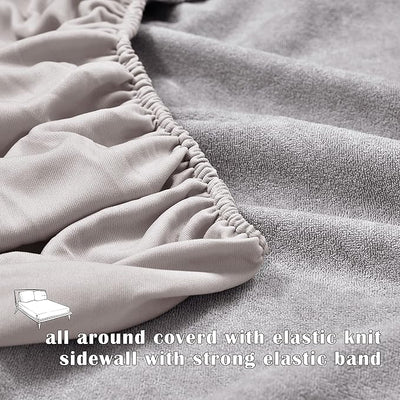 Terry Cotton Ultra Soft Waterproof Mattress Protector | Grey Color | for Kids Adults | Washable Hypoallergenic Mattresses Cover Fit Up To 6-12 inch Deep Pocket Queen & King Size