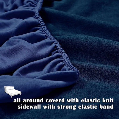 Terry Cotton Ultra Soft Waterproof Mattress Protector | Navy Blue Color | for Kids Adults | Washable Hypoallergenic Mattresses Cover Fit Up To 6-12 inch Deep Pocket Queen & King Size