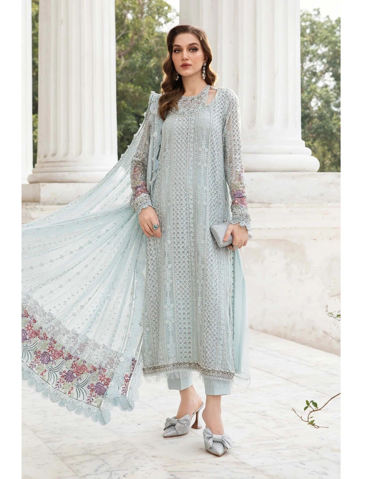 Unstitched Embroidered Chiffon Suit | MPC-24-103