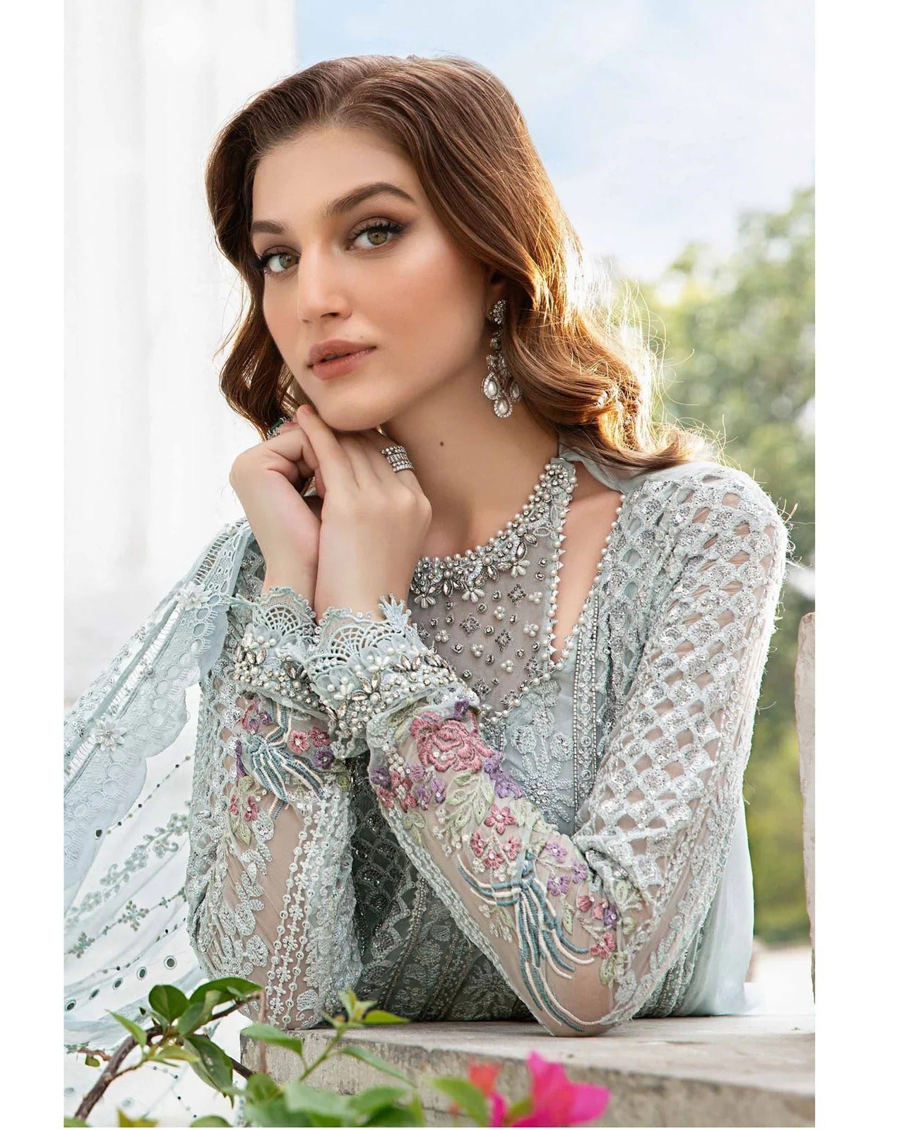 Unstitched Embroidered Chiffon Suit | MPC-24-103