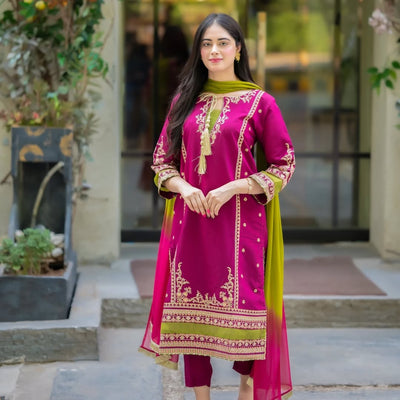 MEENA - Omal By Komal 3Pcs Embroidered Summer Lawn Collection 2025 OK-02