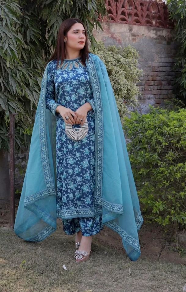 LAWN PRINTED EMBROIDERY DRESS 3 PIECE UNSTITCHED