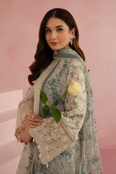 3PC Unstitched Suit Embroidered Lawn Floral Charm By Afrozeh