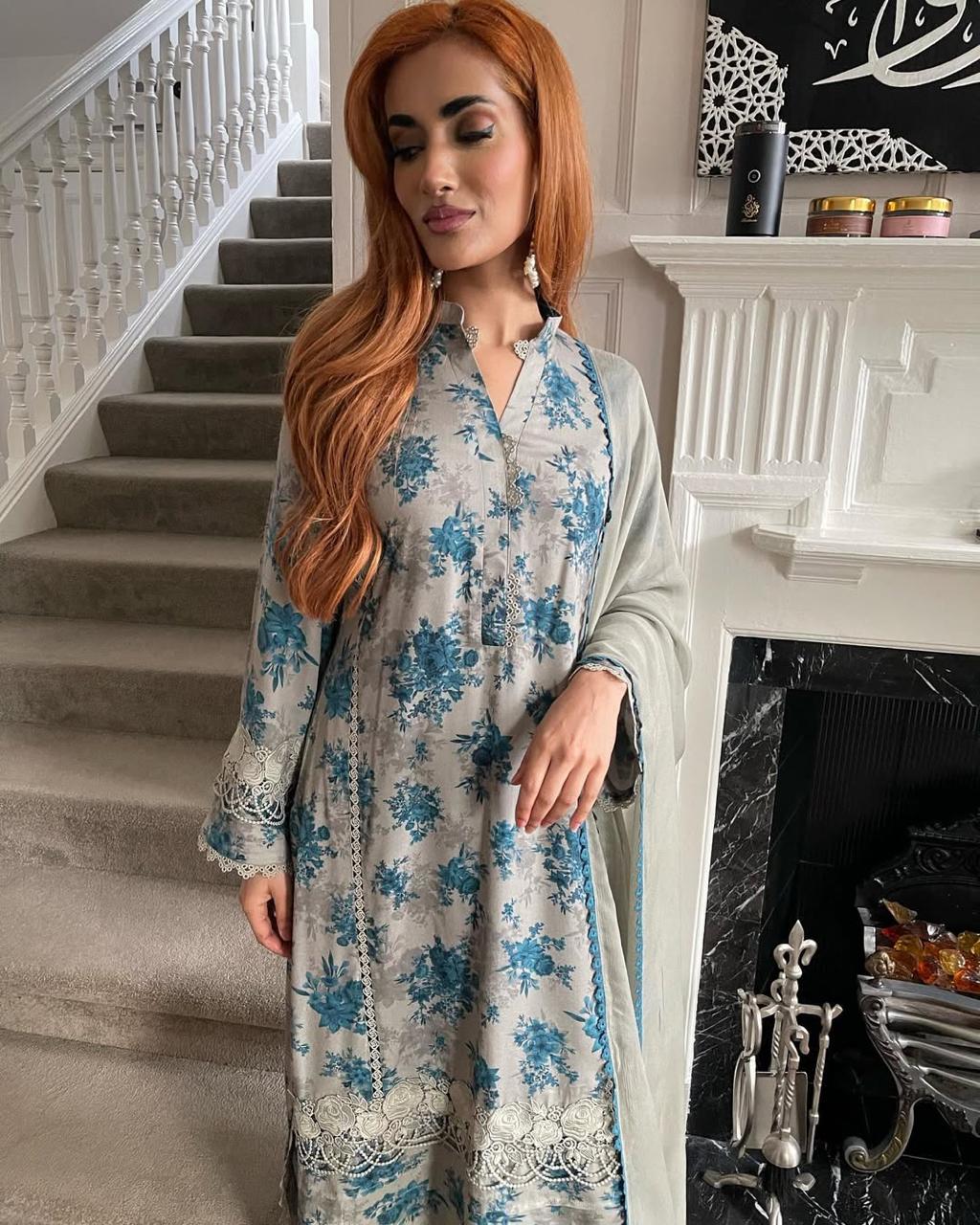 LAWN EMBROIDERY DRESS 3 PIECE