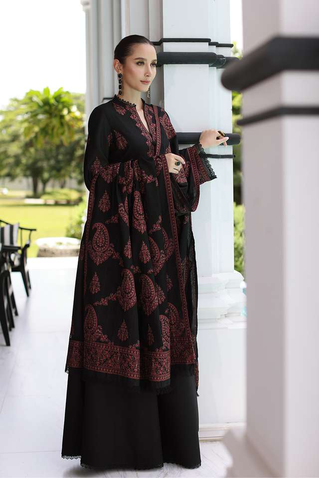 3PC Embroidered Lawn Suit with Heavy Embroidered Shawal -SK1965