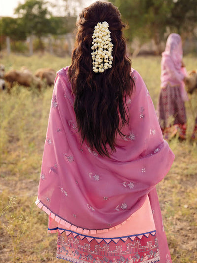 Rang Rasiya Maskan Bari Eid Edition Embroidered Lawn 3Pc D-05 Rosette