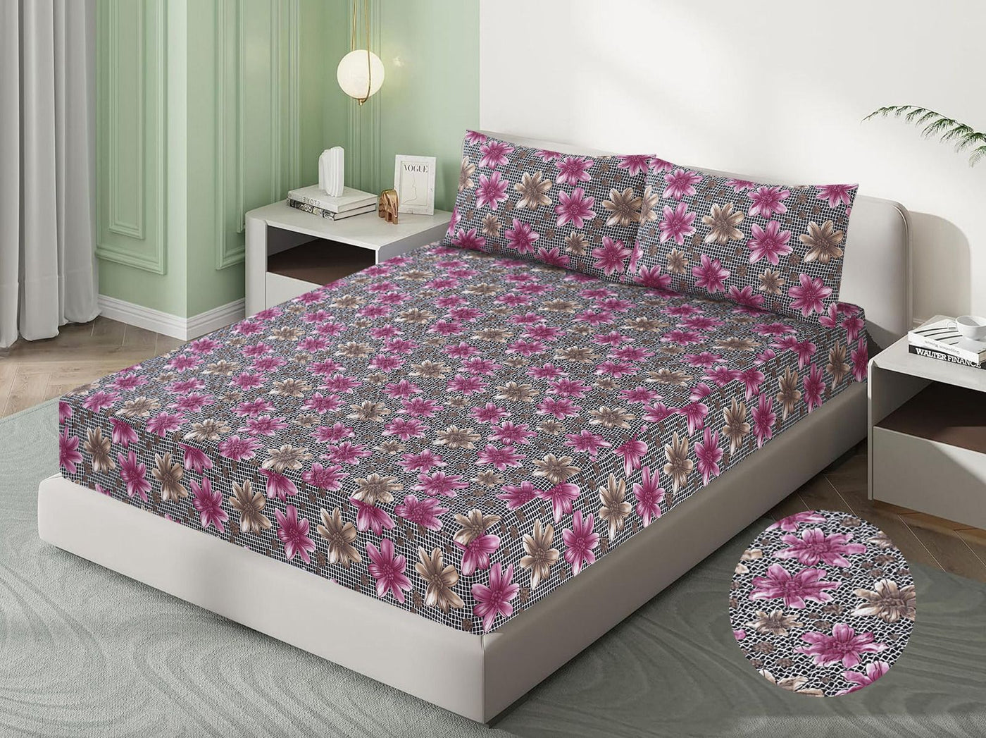 Printed quilted waterproof bedsheets