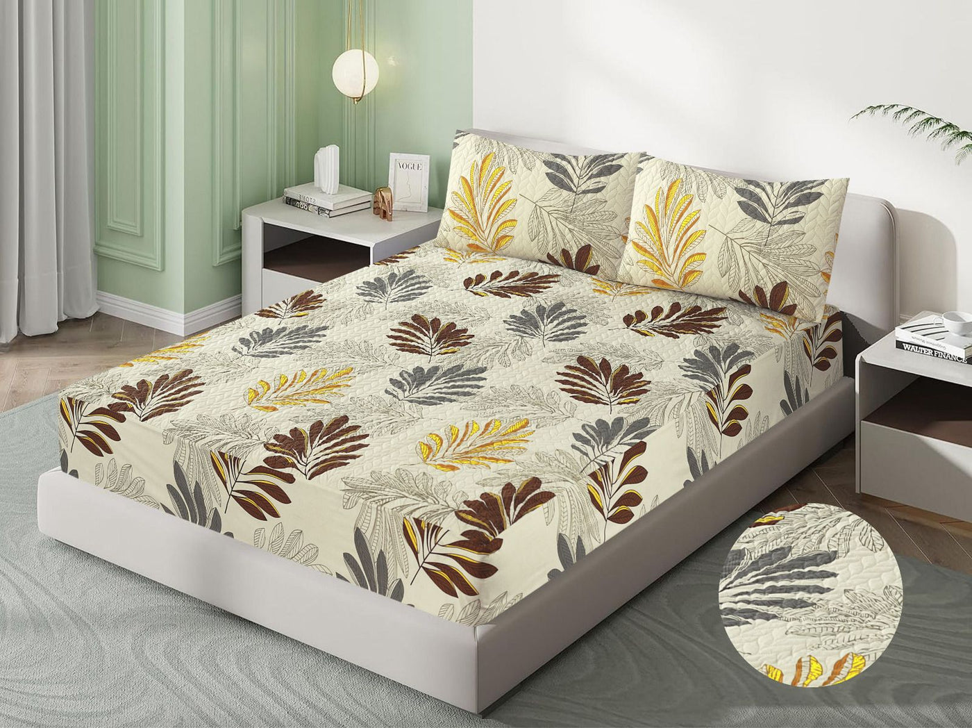 Printed quilted waterproof bedsheets