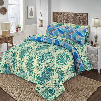 6 PCs print Quilted Comforter Set premium Bad set  summer collection