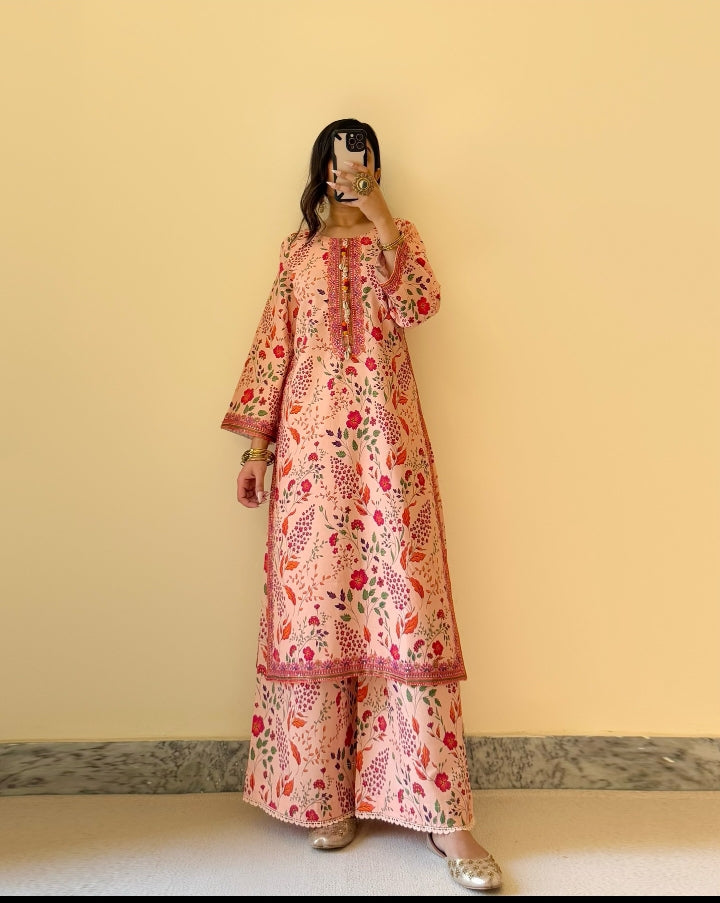 LUXURY LAWN PRINTED+EMBROIDERED 3- PC UNSTITCHED SW-14