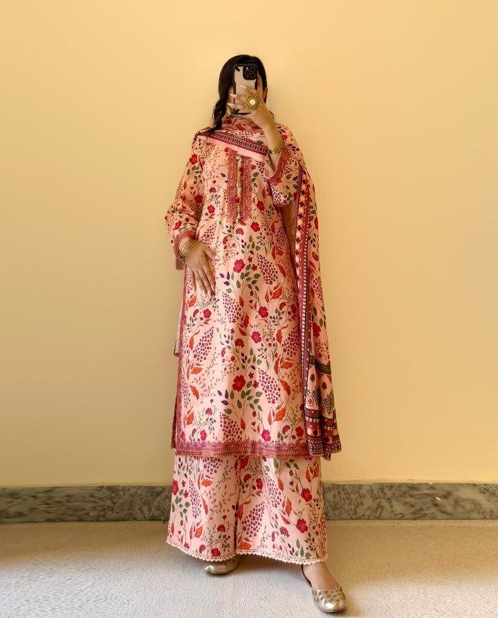 LUXURY LAWN PRINTED+EMBROIDERED 3- PC UNSTITCHED SW-14