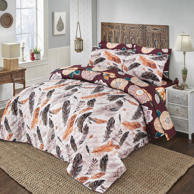 6 PCs print Quilted Comforter Set premium Bad set  summer collection