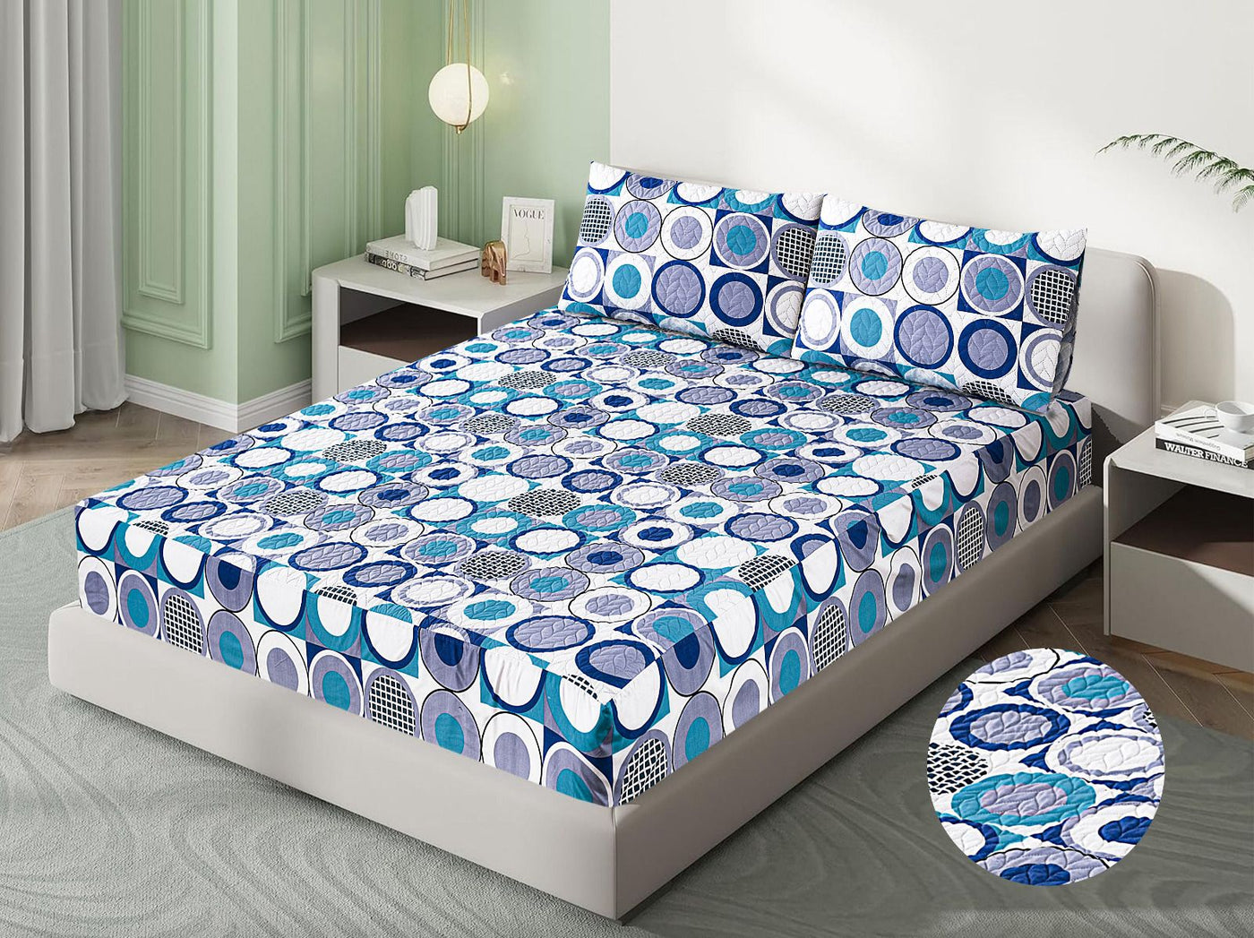Printed quilted waterproof bedsheets