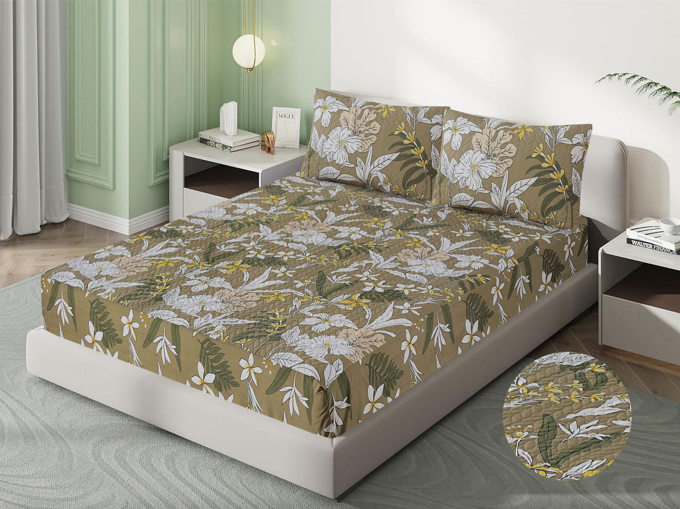 Printed quilted waterproof bedsheets