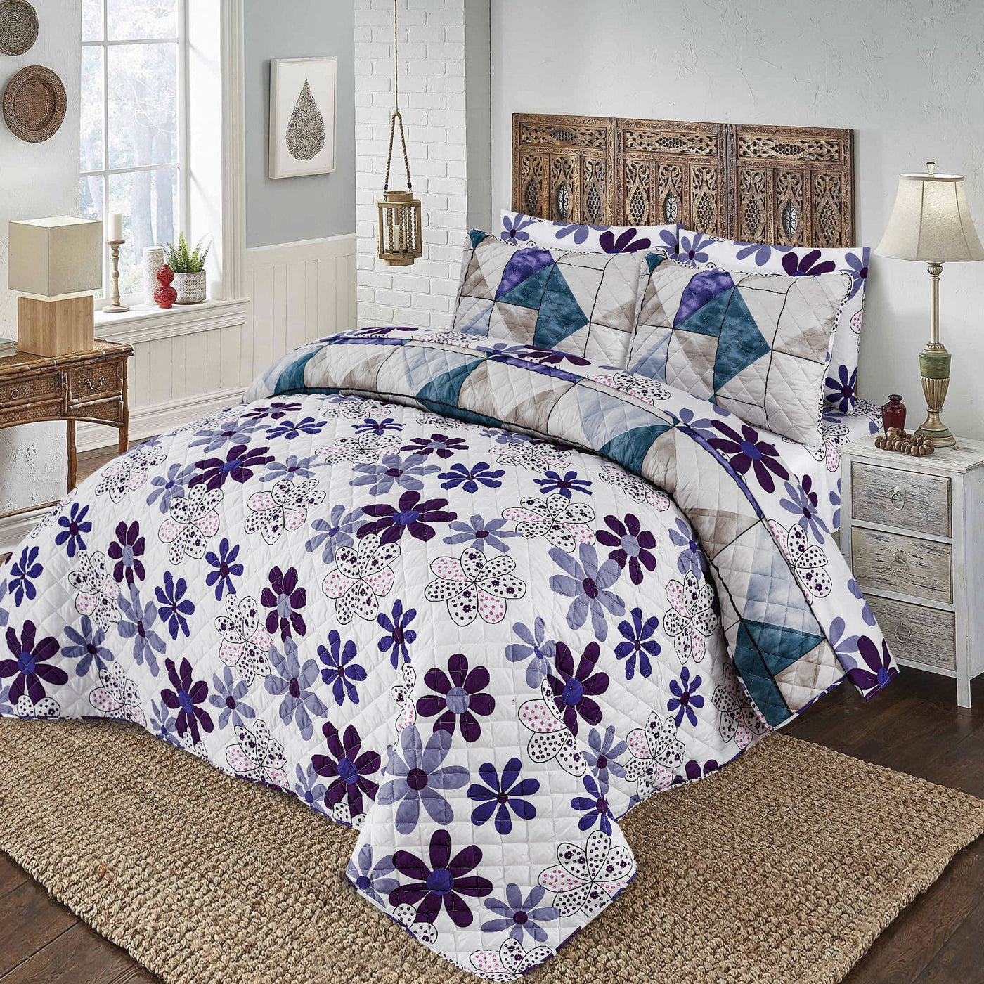 6 PCs print Quilted Comforter Set premium Bad set  summer collection