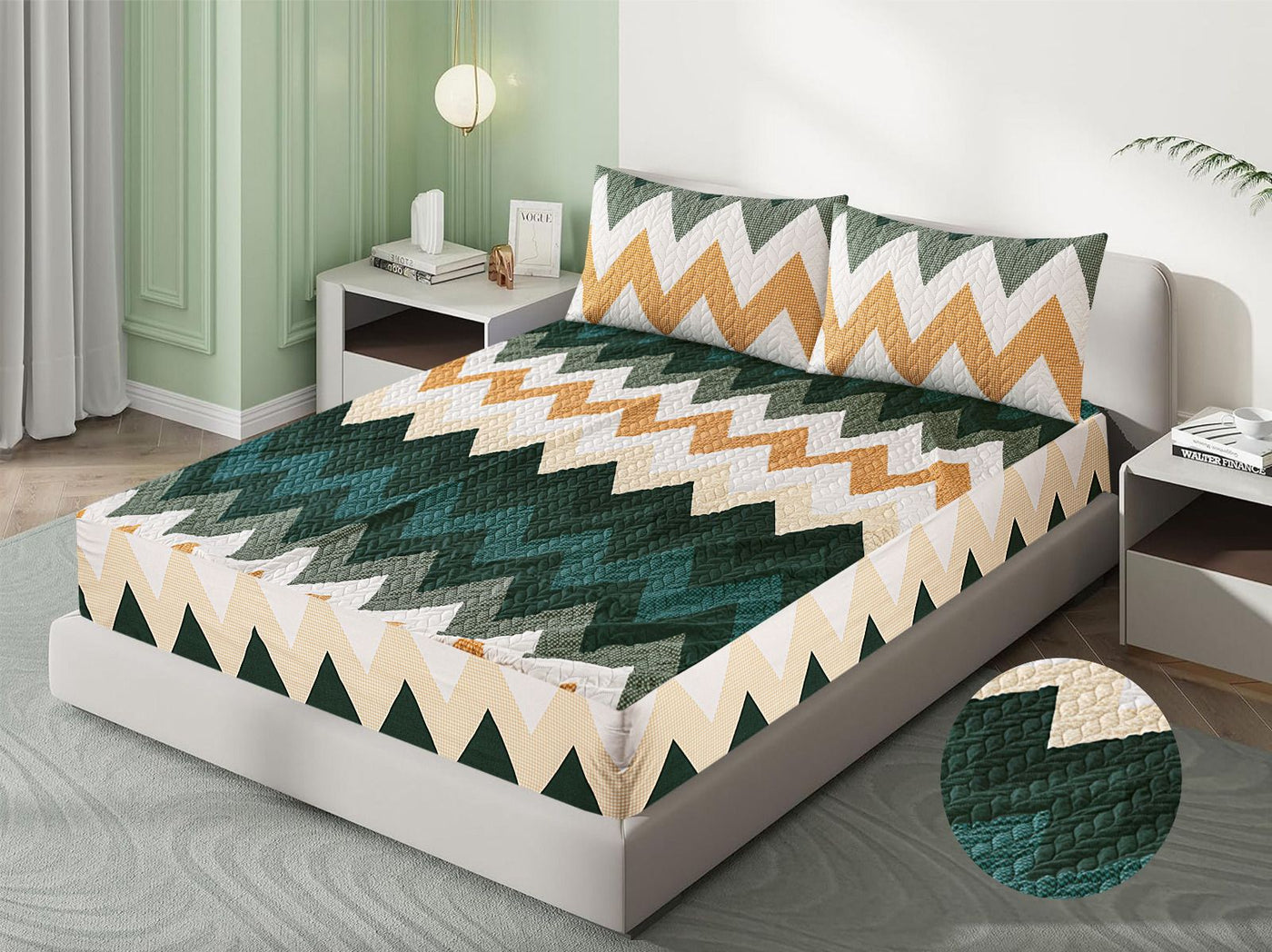 Printed quilted waterproof bedsheets