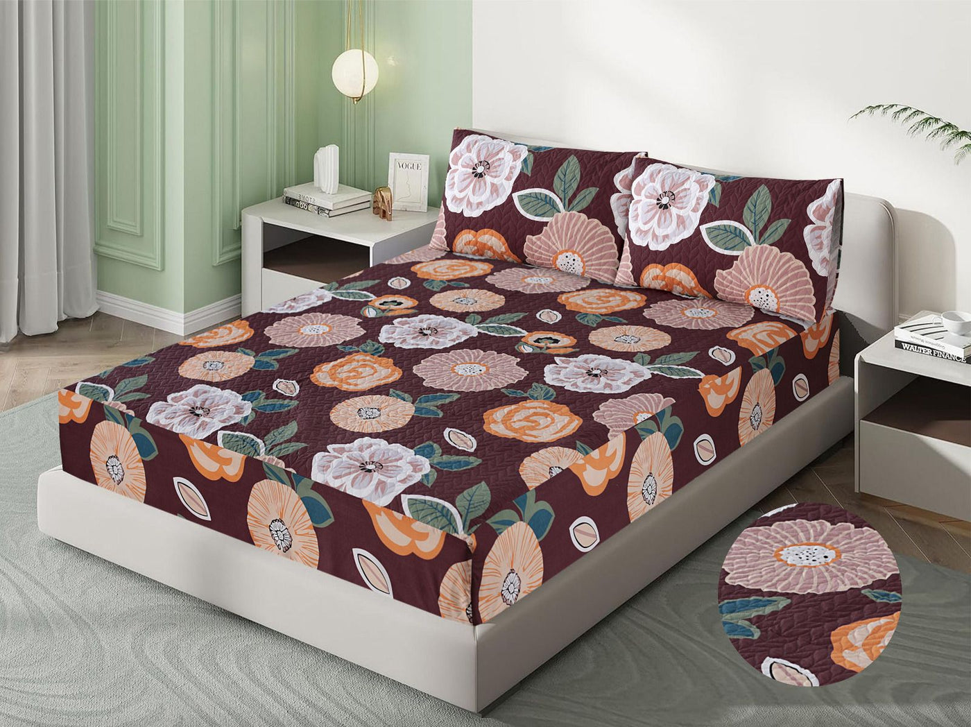Printed quilted waterproof bedsheets