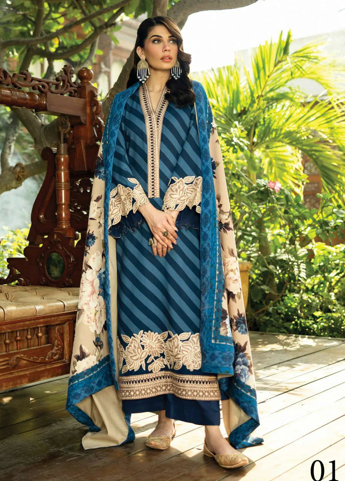 Zainab Chottani Embroidered Suit Unstitched 3 Piece ZC24WS D-01 Alayna